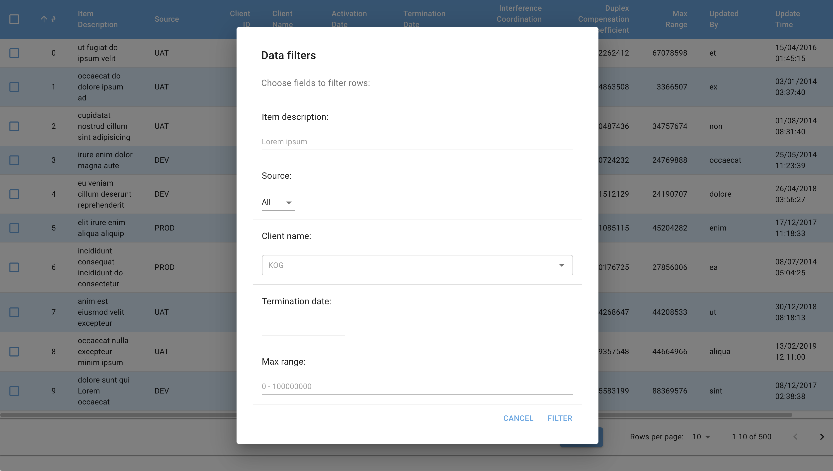 data grid